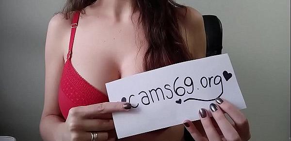  Cute Teen Shows Her Huge Natural Tits on Webcam